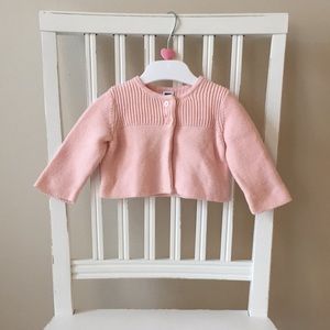 Janie and Jack Pink Knit Cardigan 3-6m